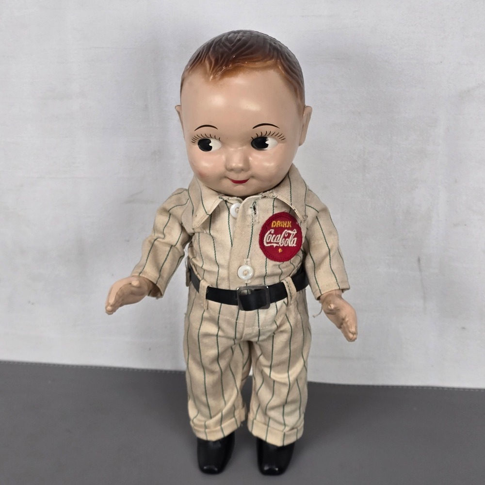 Vintage Buddy Lee Doll Coca-Cola Delivery Uniform Pinstripe Advertising Figure